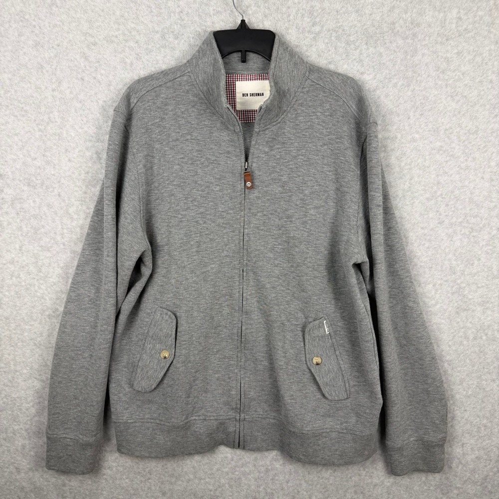 Ben Sherman Mens Full Zip Sweatshirt Grey Harrington Style MD11833 XL